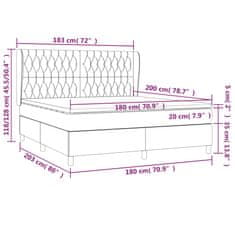 Vidaxl Box spring postelja z vzmetnico modra 180x200 cm blago