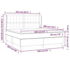 Vidaxl Box spring postelja z vzmetnico krem 160x200 cm blago