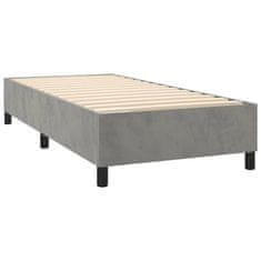 shumee Box spring postelja z vzmetnico svetlo siva 80x200 cm žamet