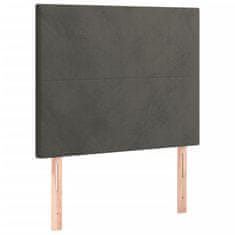 Vidaxl Box spring postelja z vzmetnico temno siv 90x190 cm žamet