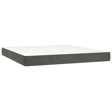 Vidaxl Vzmetnica z žepkasto vzmetjo srednje trdote temno siva 152x203x20 cm žamet