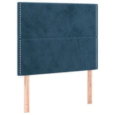 Vidaxl Box spring postelja z vzmetnico temno modra 90x200 cm žamet
