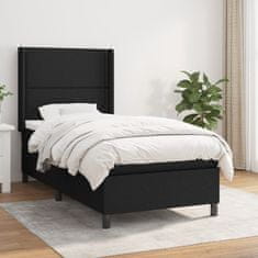 Vidaxl Box spring postelja z vzmetnico črna 80x200 cm blago