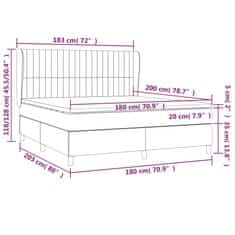 Vidaxl Box spring postelja z vzmetnico temno siva 180x200 cm blago