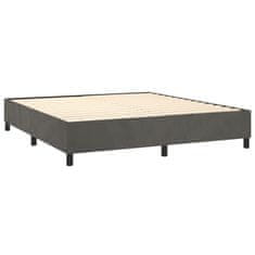 Vidaxl Box spring postelja z vzmetnico LED temno siva 160x200 cm žamet