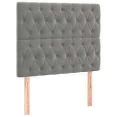 Vidaxl Box spring postelja z vzmetnico svetlo siva 120x200 cm žamet