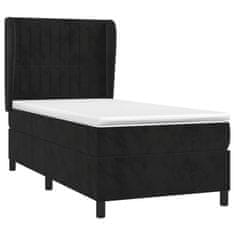 Vidaxl Box spring postelja z vzmetnico črna 90x200 cm žamet