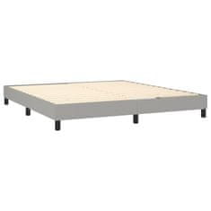Vidaxl Box spring postelja z vzmetnico LED sv. siva 180x200 cm blago