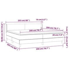 Vidaxl Box spring postelja z vzmetnico temno siva 200x200 cm žamet