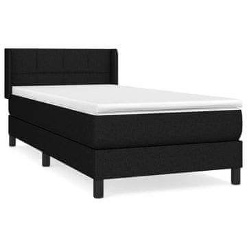 Vidaxl Box spring postelja z vzmetnico črn 90x190 cm blago