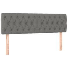 Vidaxl Box spring postelja z vzmetnico temno siva 140x200 cm blago