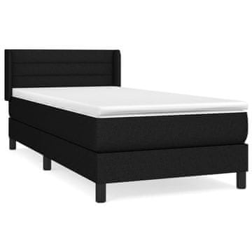 Vidaxl Box spring postelja z vzmetnico črna 90x200 cm blago