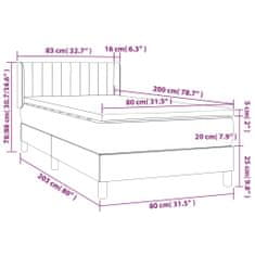 Vidaxl Box spring postelja z vzmetnico svetlo siva 80x200 cm blago