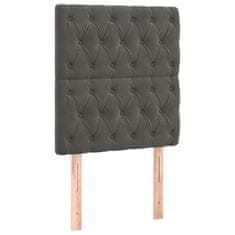 Vidaxl Box spring postelja z vzmetnico LED temno siva 80x200 cm žamet