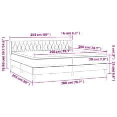 Vidaxl Box spring postelja z vzmetnico taupe 200x200 cm blago