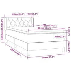 Vidaxl Box spring postelja z vzmetnico krem 80x200 cm blago