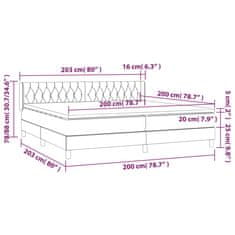 Vidaxl Box spring postelja z vzmetnico temno siva 200x200 cm blago
