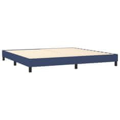 Vidaxl Box spring postelja z vzmetnico modra 200x200 cm blago