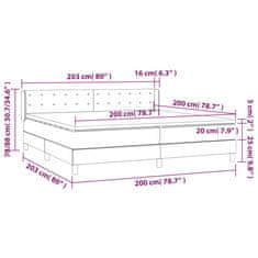 Vidaxl Box spring postelja z vzmetnico temno siva 200x200 cm žamet