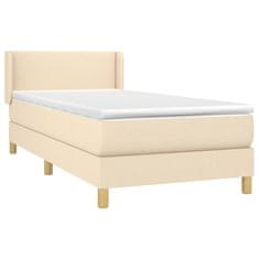 Vidaxl Box spring postelja z vzmetnico krem 80x200 cm blago