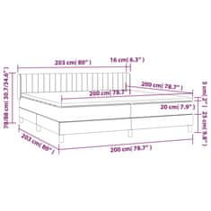 Vidaxl Box spring postelja z vzmetnico temno siva 200x200 cm blago