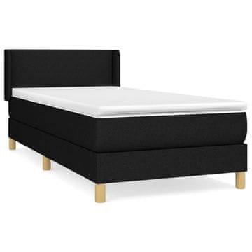 Vidaxl Box spring postelja z vzmetnico črn 90x190 cm blago