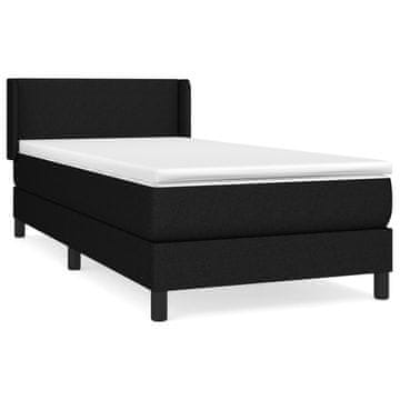 Vidaxl Box spring postelja z vzmetnico črn 90x190 cm blago