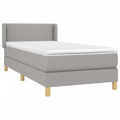 Vidaxl Box spring postelja z vzmetnico svetlo siv 100x200 cm blago