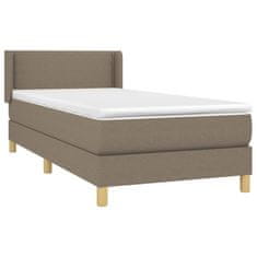 Vidaxl Box spring postelja z vzmetnico taupe 90x200 cm blago