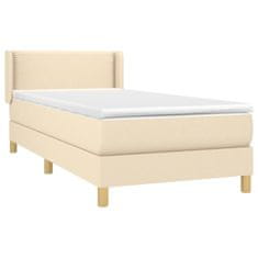 Vidaxl Box spring postelja z vzmetnico krem 80x200 cm blago