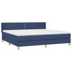 Vidaxl Box spring postelja z vzmetnico modra 200x200 cm blago
