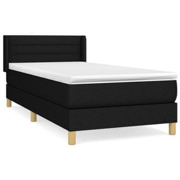 Vidaxl Box spring postelja z vzmetnico črna 80x200 cm blago