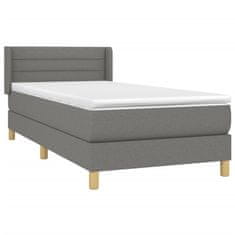 Vidaxl Box spring postelja z vzmetnico temno siva 80x200 cm blago