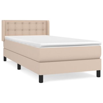 Vidaxl Box spring postelja z vzmetnico kapučino 80x200 cm umetno usnje