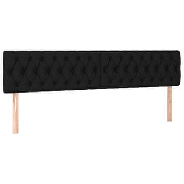 Vidaxl Posteljno vzglavje črna 180x7x78/88 cm blago