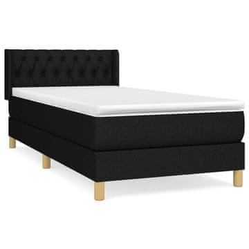 Vidaxl Box spring postelja z vzmetnico črna 100x200 cm blago