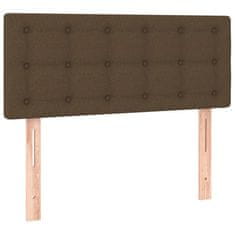 Vidaxl Box spring postelja z vzmetnico temno rjava 90x200 cm blago