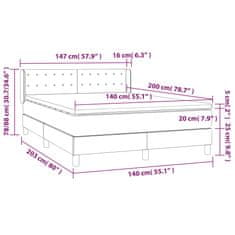 Vidaxl Box spring postelja z vzmetnico krem 140x200 cm blago