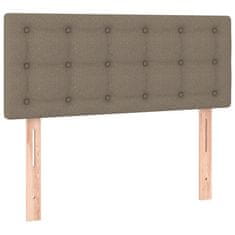 Vidaxl Box spring postelja z vzmetnico LED taupe 90x200 cm blago