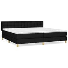 Vidaxl Box spring postelja z vzmetnico črna 160x200 cm blago