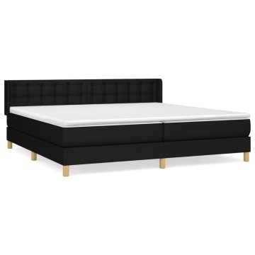 Vidaxl Box spring postelja z vzmetnico črna 160x200 cm blago
