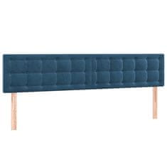 Vidaxl Box spring postelja z vzmetnico LED temno modra 180x200cm žamet