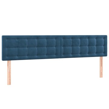 Vidaxl Posteljno vzglavje temno modra 200x5x78/88 cm žametna
