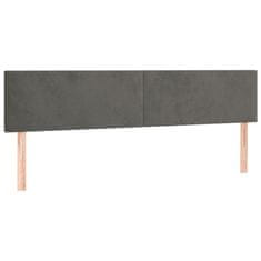 Vidaxl Box spring postelja z vzmetnico temno siva 200x200 cm žamet