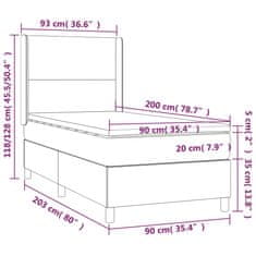 Vidaxl Box spring postelja z vzmetnico moder 90x200 cm blago