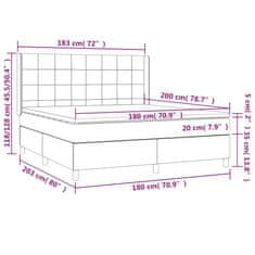 Vidaxl Box spring postelja z vzmetnico svetlo siva 180x200 cm blago