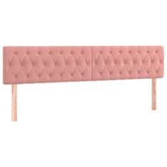 Vidaxl Box spring postelja z vzmetnico LED roza 200x200 cm žamet