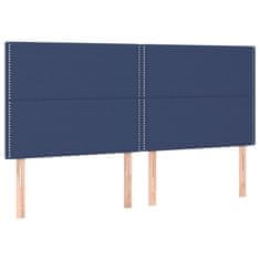 Vidaxl Box spring postelja z vzmetnico moder 200x200 cm blago