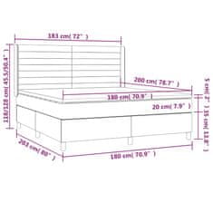 Vidaxl Box spring postelja z vzmetnico svetlo siva 180x200 cm blago