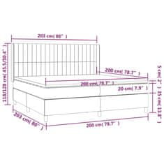 Vidaxl Box spring postelja z vzmetnico temno siva 200x200 cm blago